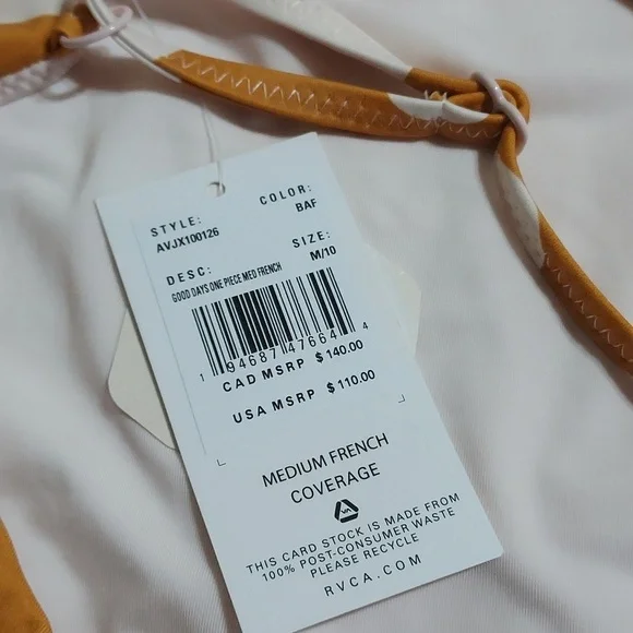RVCA Good Days One Piece Med French Swimsuit Size-M/10 - Picture 6 of 6